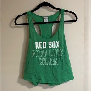 Red Sox Green Cropped Tank, PINK